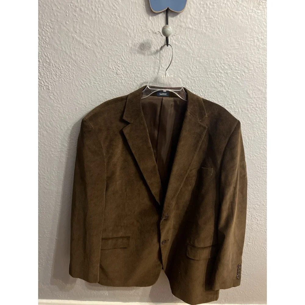 Saddlebred‎ Corduroy Sport Coat Blazer Men's Size 48R Brown